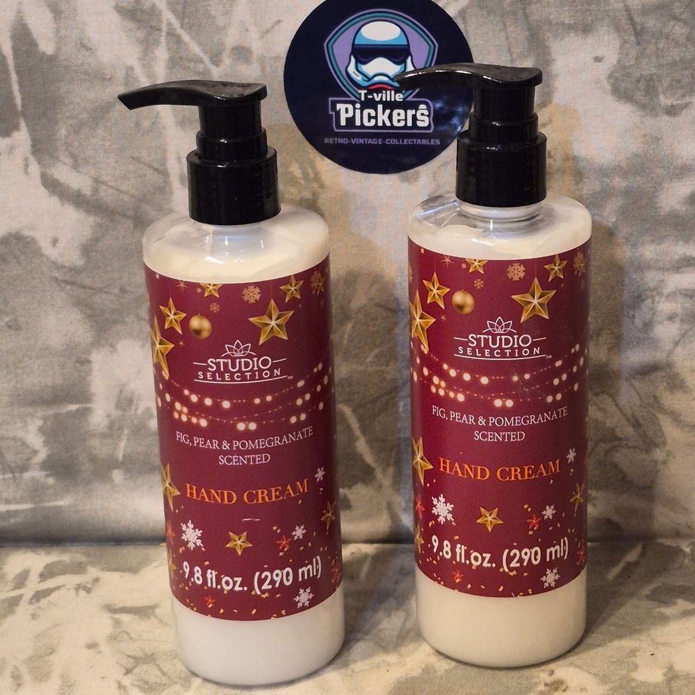 Lot of 2 Studio Selection Fig Pear & Pomegranate Scented Hand Cream 9.8oz Pump